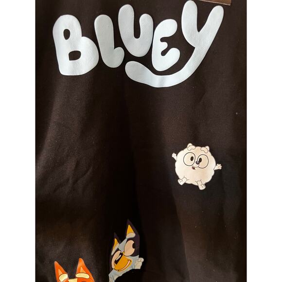 Bluey Adult Unisex M Long Sleeve Sweatshirt Black Dogs Bingo Pom Pom Unicorse - Picture 8 of 15